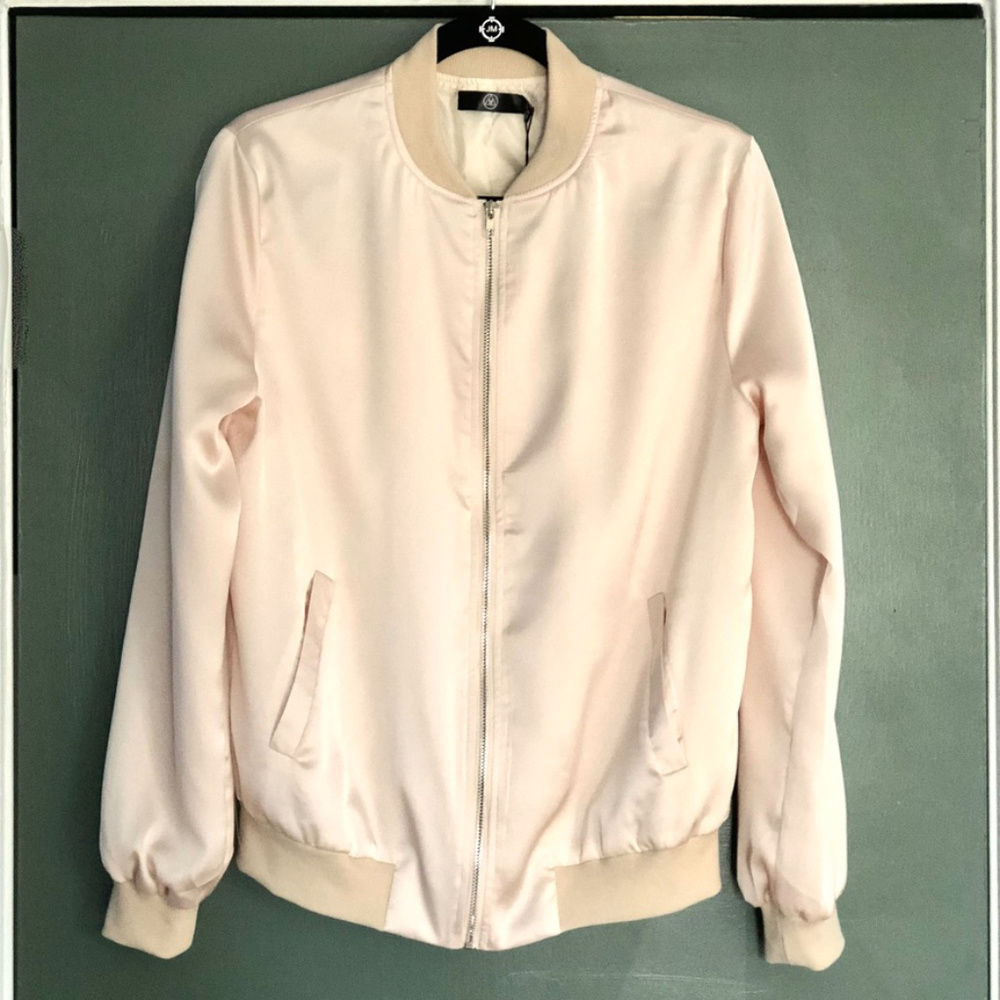 Satin Champagne Bomber Jacket